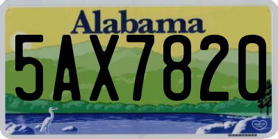 AL license plate 5AX7820