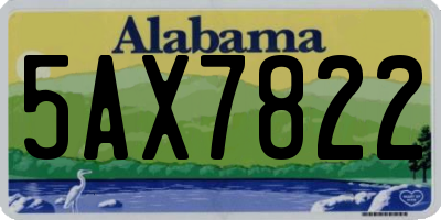 AL license plate 5AX7822