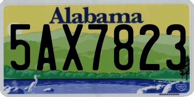 AL license plate 5AX7823