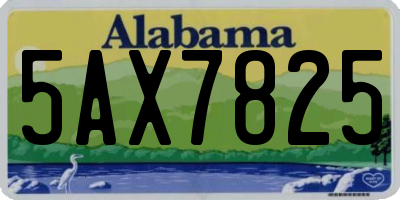 AL license plate 5AX7825