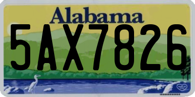 AL license plate 5AX7826