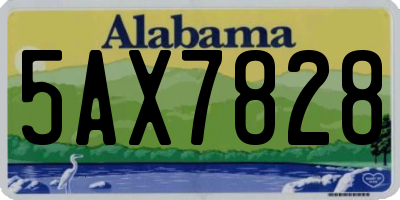 AL license plate 5AX7828