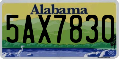 AL license plate 5AX7830