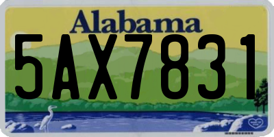 AL license plate 5AX7831