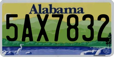 AL license plate 5AX7832