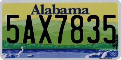 AL license plate 5AX7835