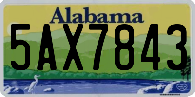 AL license plate 5AX7843