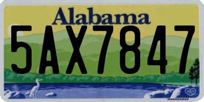 AL license plate 5AX7847