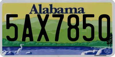 AL license plate 5AX7850