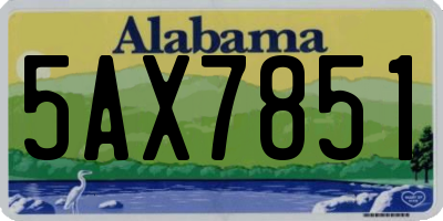 AL license plate 5AX7851
