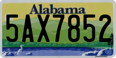 AL license plate 5AX7852