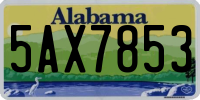 AL license plate 5AX7853