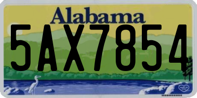 AL license plate 5AX7854