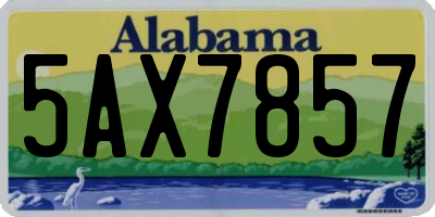 AL license plate 5AX7857