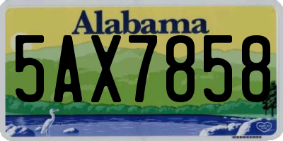 AL license plate 5AX7858
