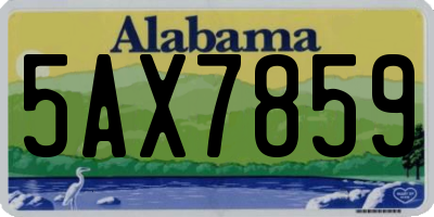 AL license plate 5AX7859