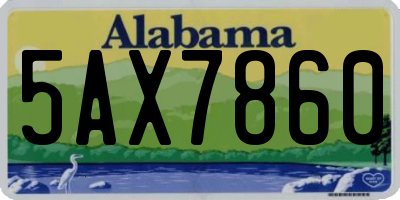 AL license plate 5AX7860