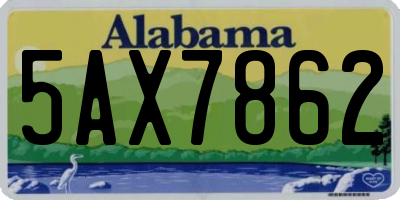 AL license plate 5AX7862