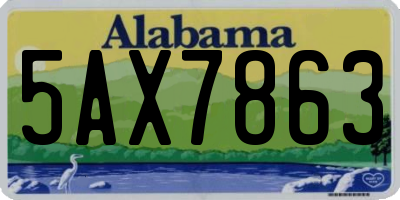 AL license plate 5AX7863