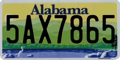 AL license plate 5AX7865