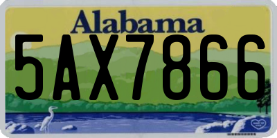 AL license plate 5AX7866