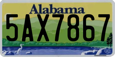 AL license plate 5AX7867