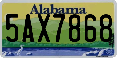 AL license plate 5AX7868
