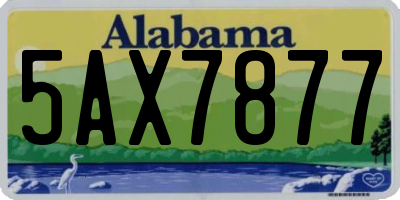 AL license plate 5AX7877