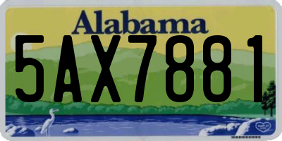 AL license plate 5AX7881
