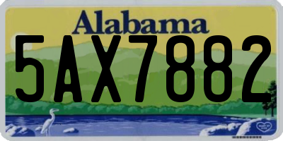 AL license plate 5AX7882