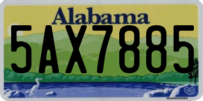 AL license plate 5AX7885