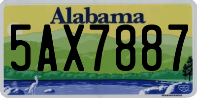 AL license plate 5AX7887