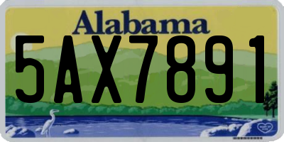 AL license plate 5AX7891