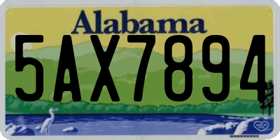 AL license plate 5AX7894
