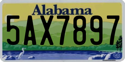 AL license plate 5AX7897