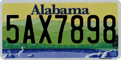 AL license plate 5AX7898