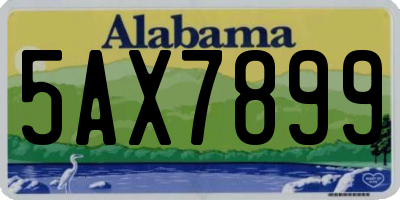 AL license plate 5AX7899