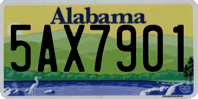 AL license plate 5AX7901