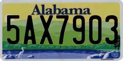 AL license plate 5AX7903