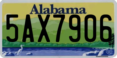 AL license plate 5AX7906