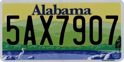 AL license plate 5AX7907