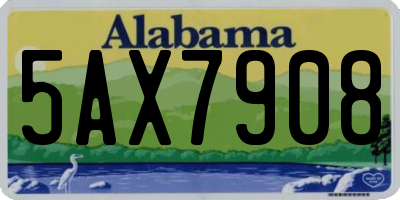 AL license plate 5AX7908