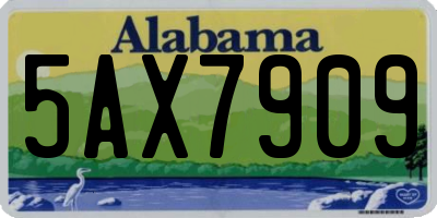 AL license plate 5AX7909