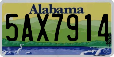 AL license plate 5AX7914