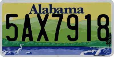 AL license plate 5AX7918
