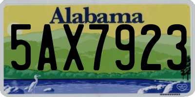 AL license plate 5AX7923