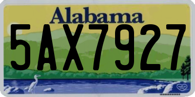 AL license plate 5AX7927