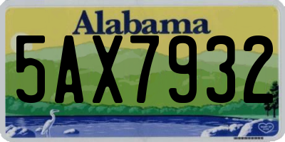 AL license plate 5AX7932