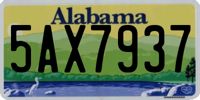 AL license plate 5AX7937