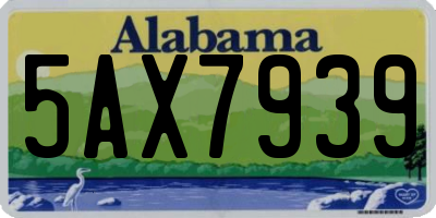 AL license plate 5AX7939